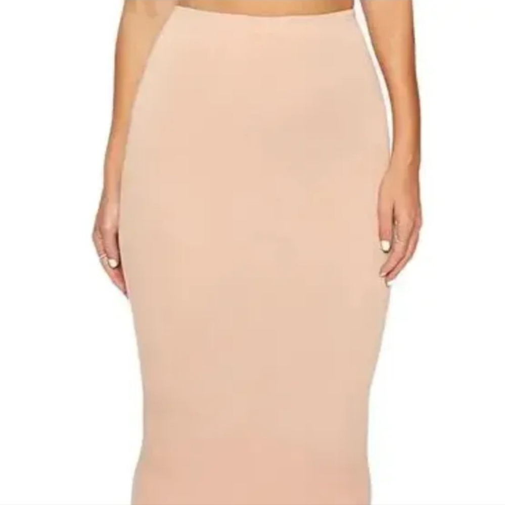 Tan Midi Pencil Skirt for Cocktail Events